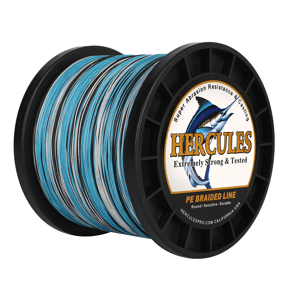 1000M 1094Yds Camo Blue 10lb-420lb HERCULES PE Braided Fishing Line 12 Strands