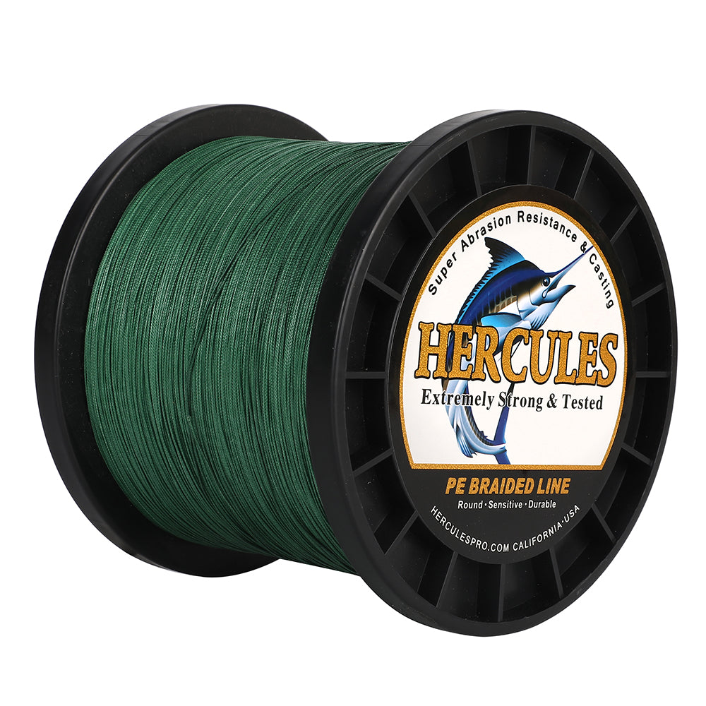 1500M 1640Yds Green 10lb-420lb HERCULES PE Braided Fishing Line 12 Strands