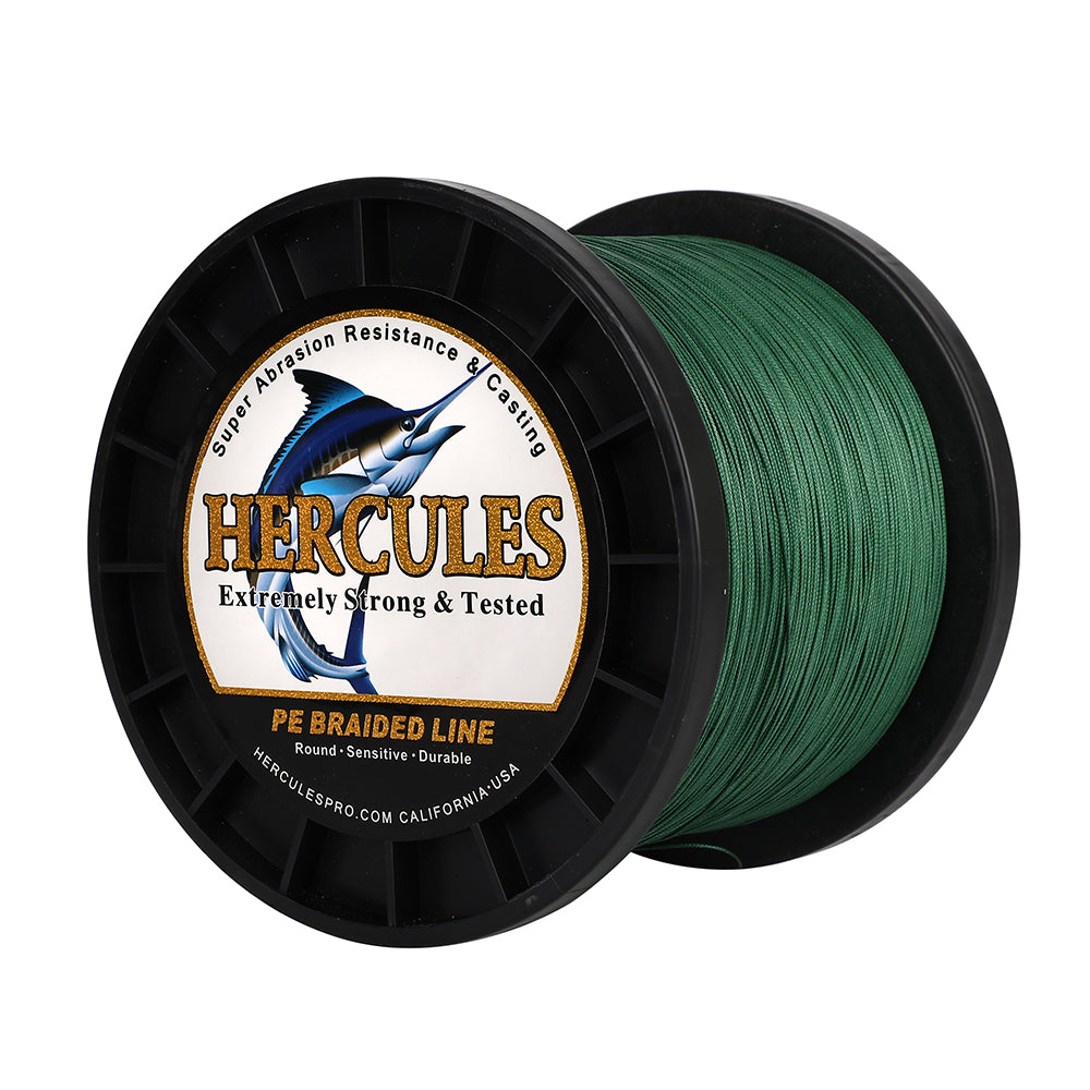 1500M 1640Yds Green 10lb-420lb HERCULES PE Braided Fishing Line 12 Strands