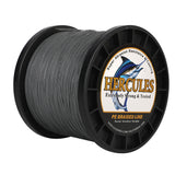1000M 1094Yds Grey 10lb-420lb HERCULES PE Braided Fishing Line 12 Strands