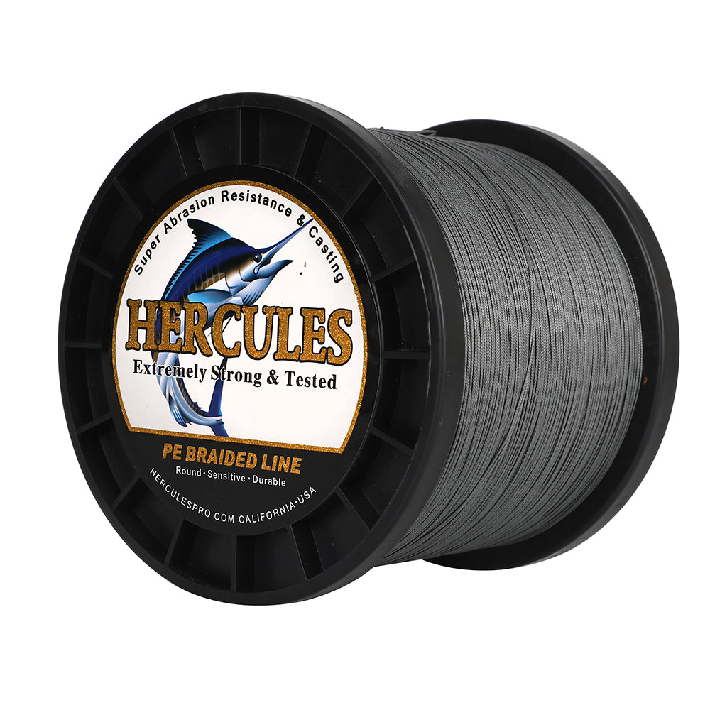 1000M 1094Yds Grey 10lb-420lb HERCULES PE Braided Fishing Line 12 Strands