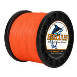 1000M 1094Yds Orange 10lb-420lb HERCULES PE Braided Fishing Line 12 Strands