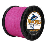 1000M 1094Yds Pink 10lb-420lb HERCULES PE Braided Fishing Line 12 Strands