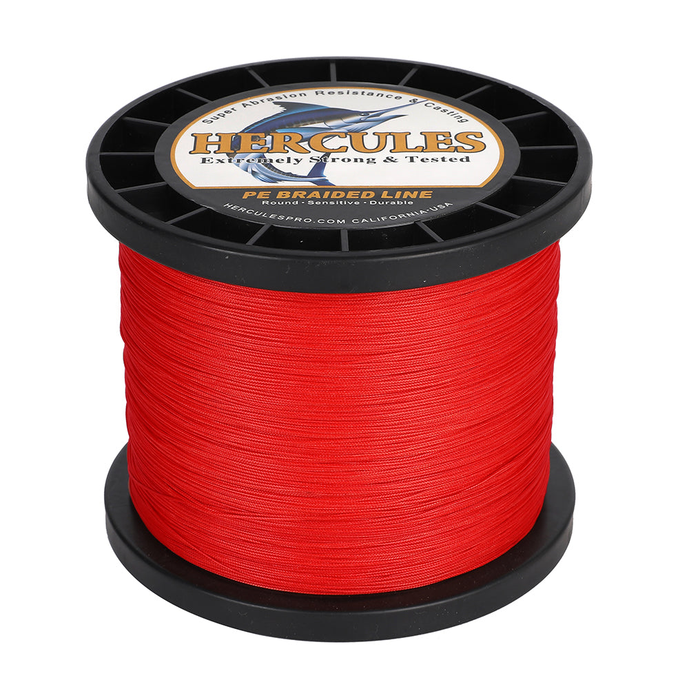 1000M 1094Yds Red 10lb-420lb HERCULES PE Braided Fishing Line 12 Strands