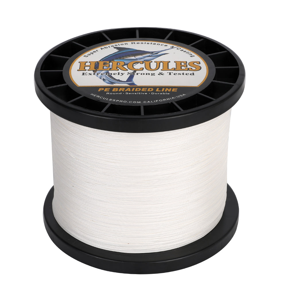 1500M 1640Yds White 10lb-420lb HERCULES PE Braided Fishing Line 12 Strands