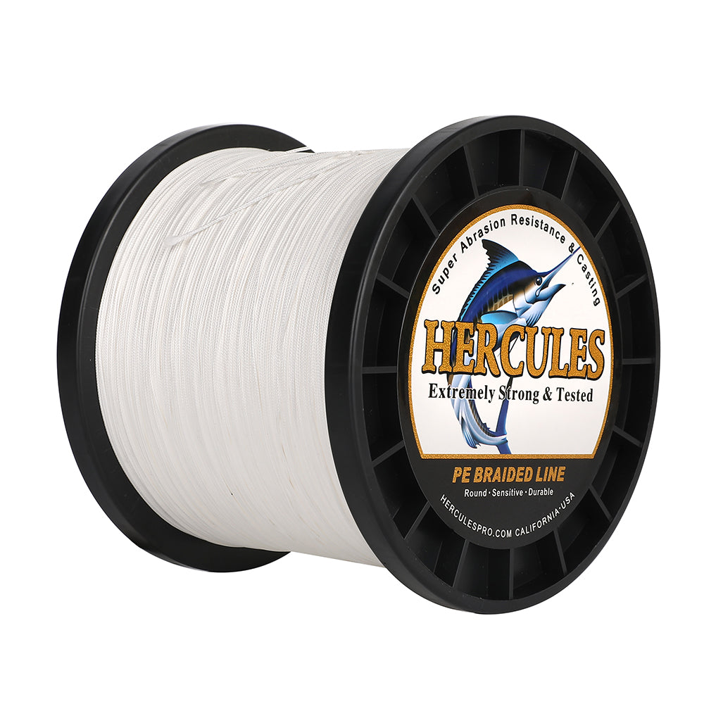 1500M 1640Yds White 10lb-420lb HERCULES PE Braided Fishing Line 12 Strands