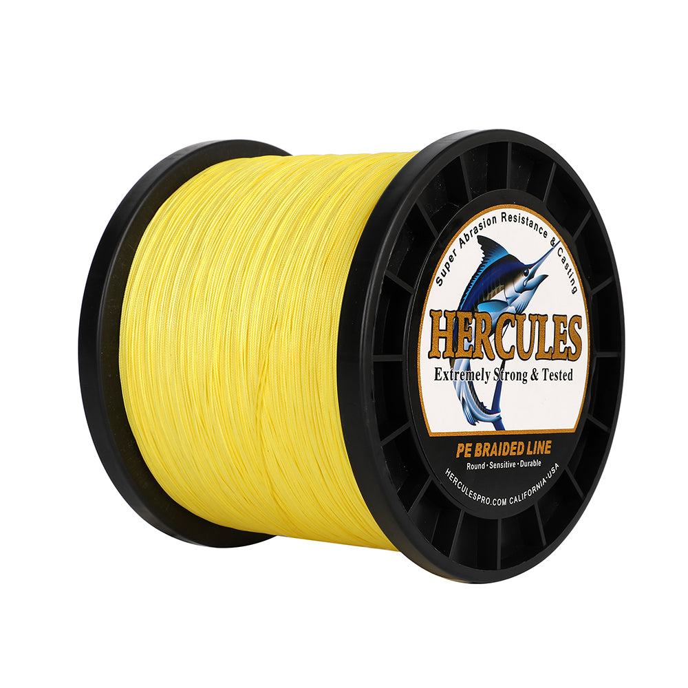 500M 547Yds Yellow 10lb-420lb HERCULES PE Braided Fishing Line 12 Strands