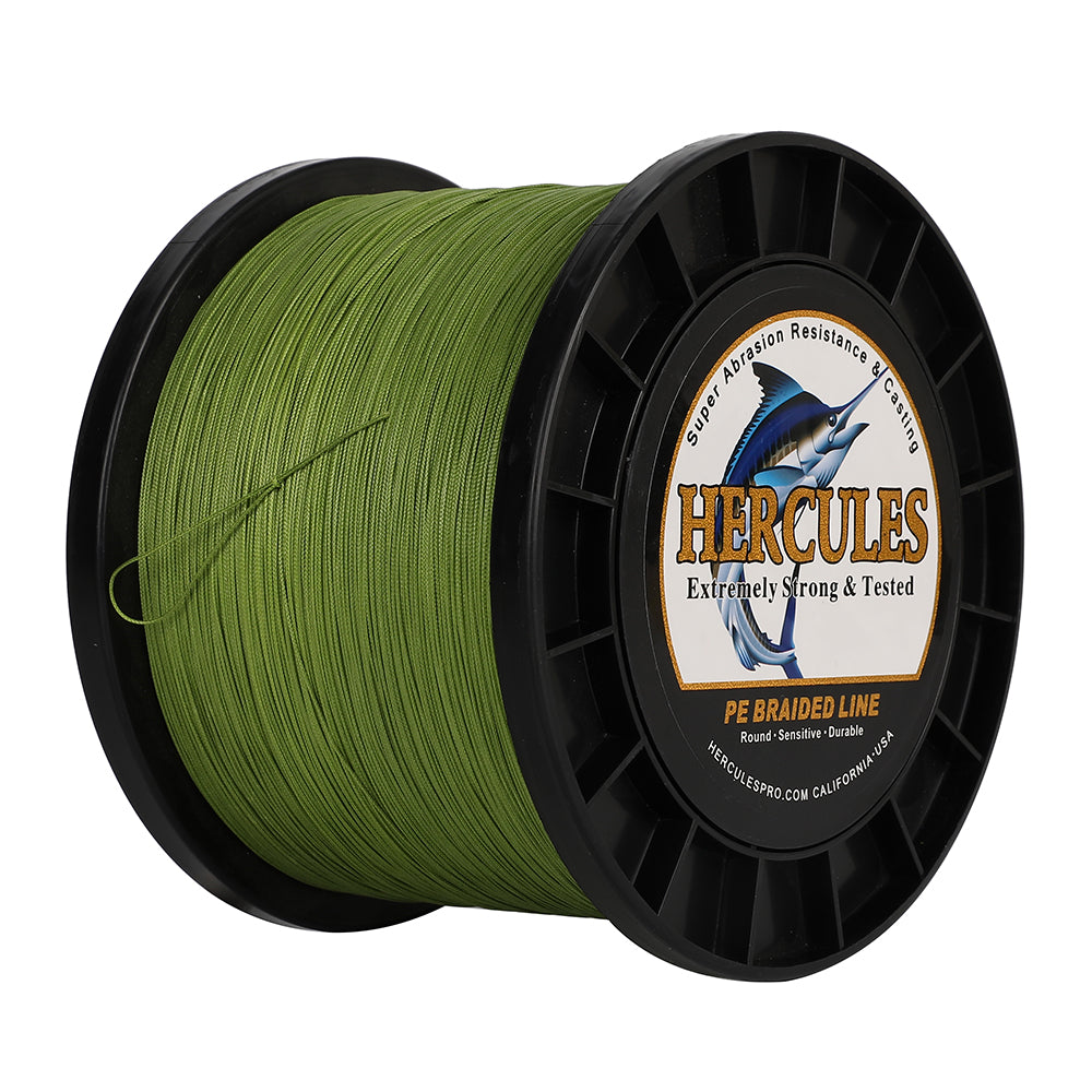1000M 1094Yds Army Green 10lb-420lb HERCULES PE Braided Fishing Line 12 Strands