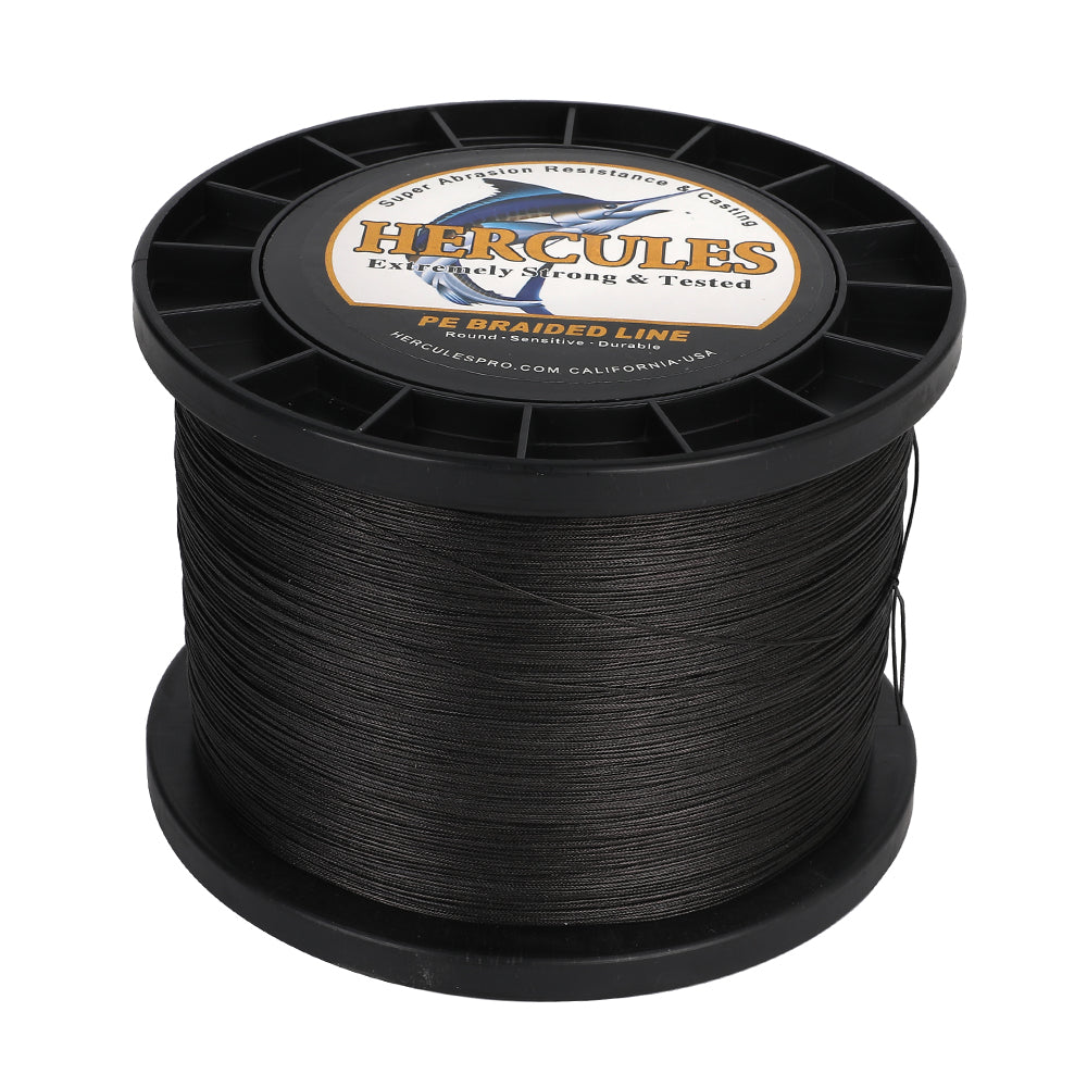1000M 1094Yds Black 10lb-420lb HERCULES PE Braided Fishing Line 12 Strands