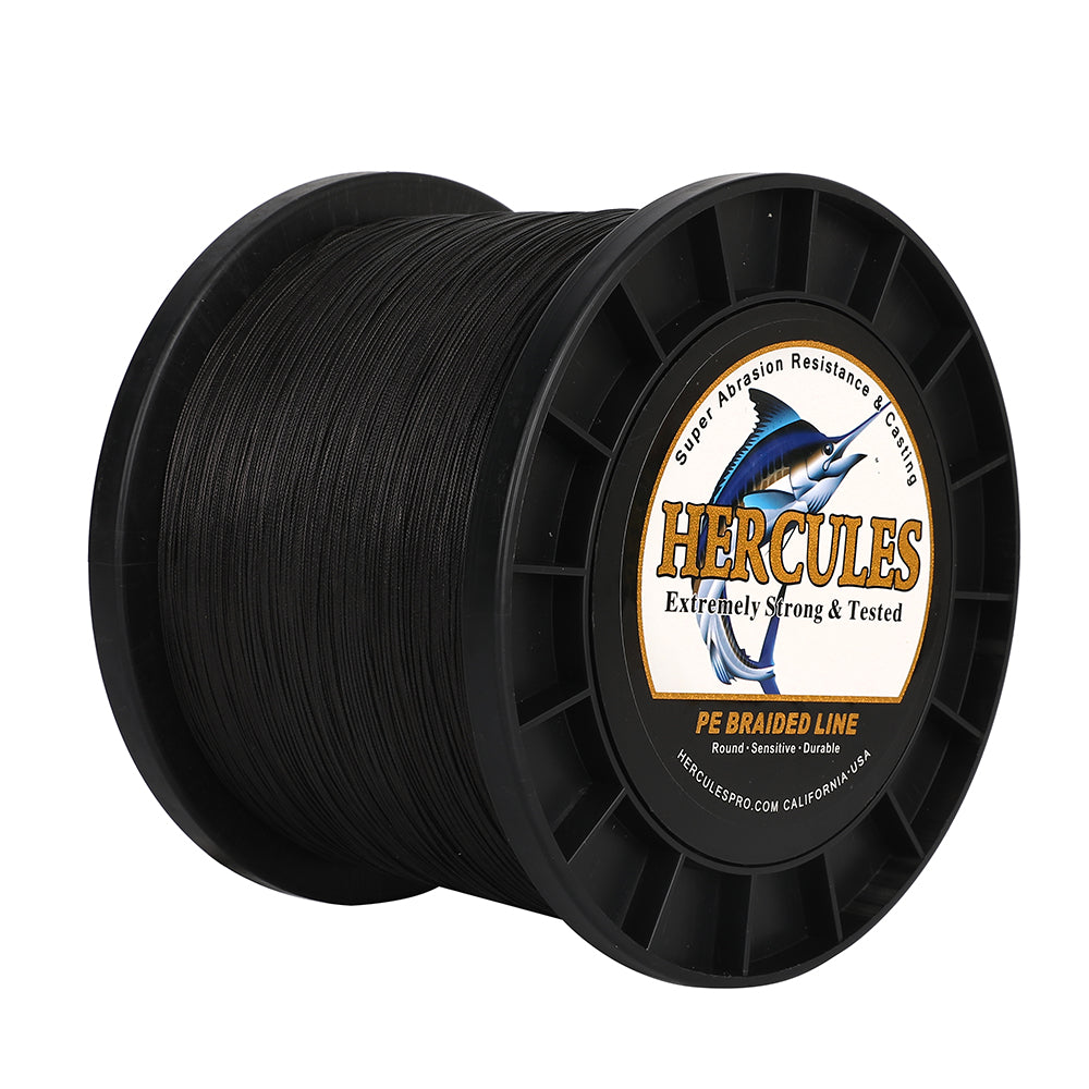 1000M 1094Yds Black 10lb-420lb HERCULES PE Braided Fishing Line 12 Strands