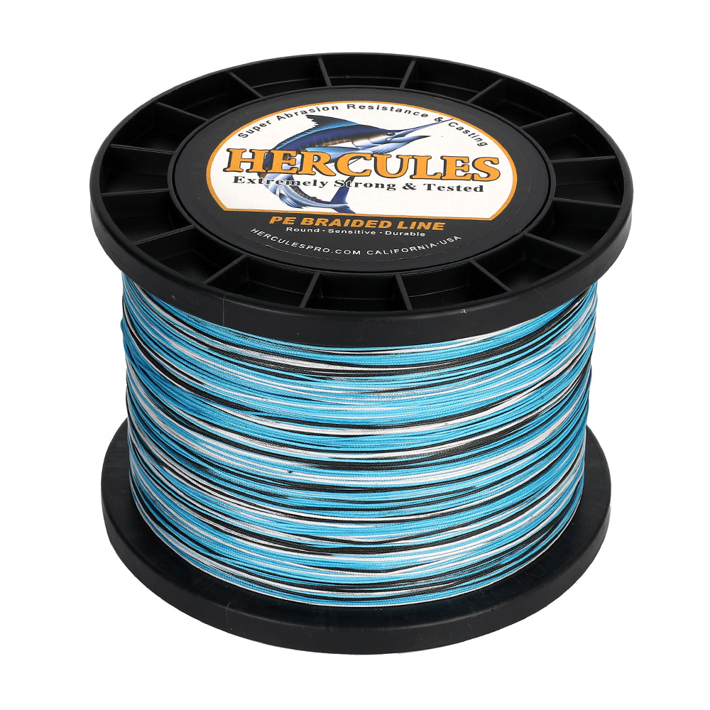 1000M 1094Yds Camo Blue 10lb-420lb HERCULES PE Braided Fishing Line 12 Strands