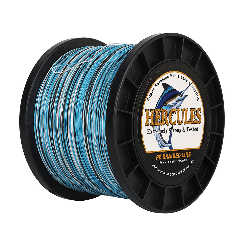 1000M 1094Yds Camo Blue 10lb-420lb HERCULES PE Braided Fishing Line 12 Strands