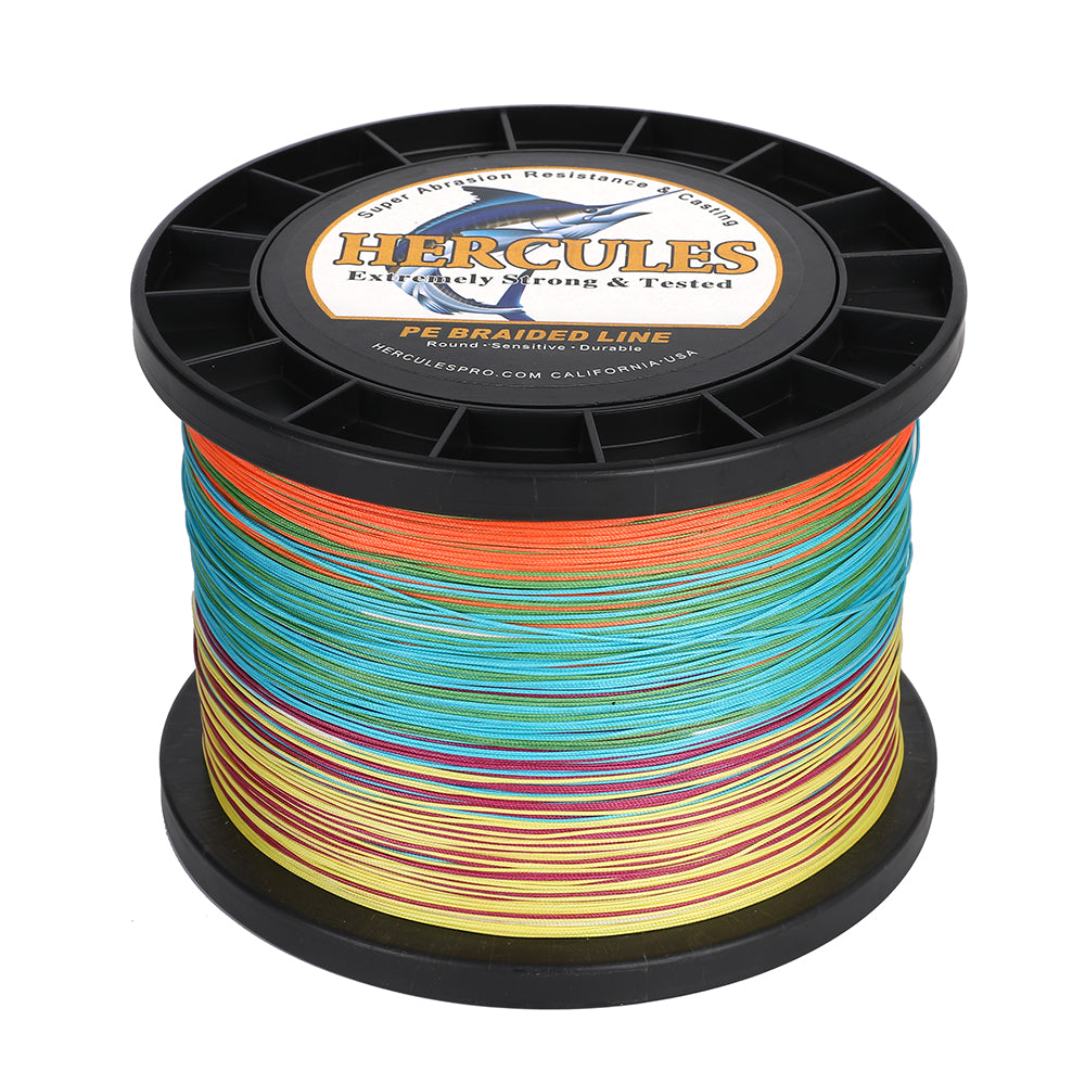 1000M 1094Yds Multicolor 10lb-420lb HERCULES PE Braided Fishing Line 12 Strands