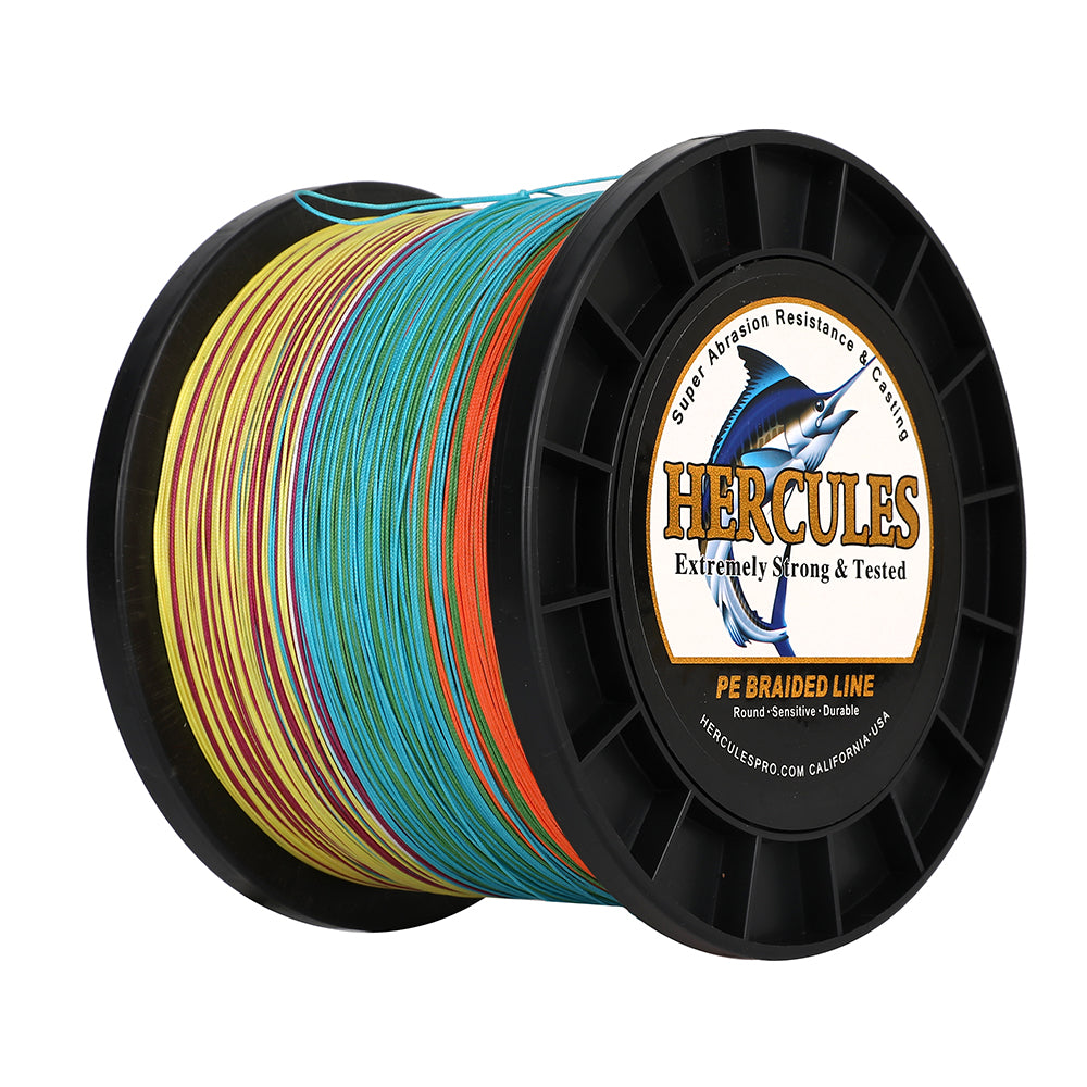2000M 2187Yds Multicolor 10lb-250lb HERCULES PE Braided Fishing Line 12 Strands