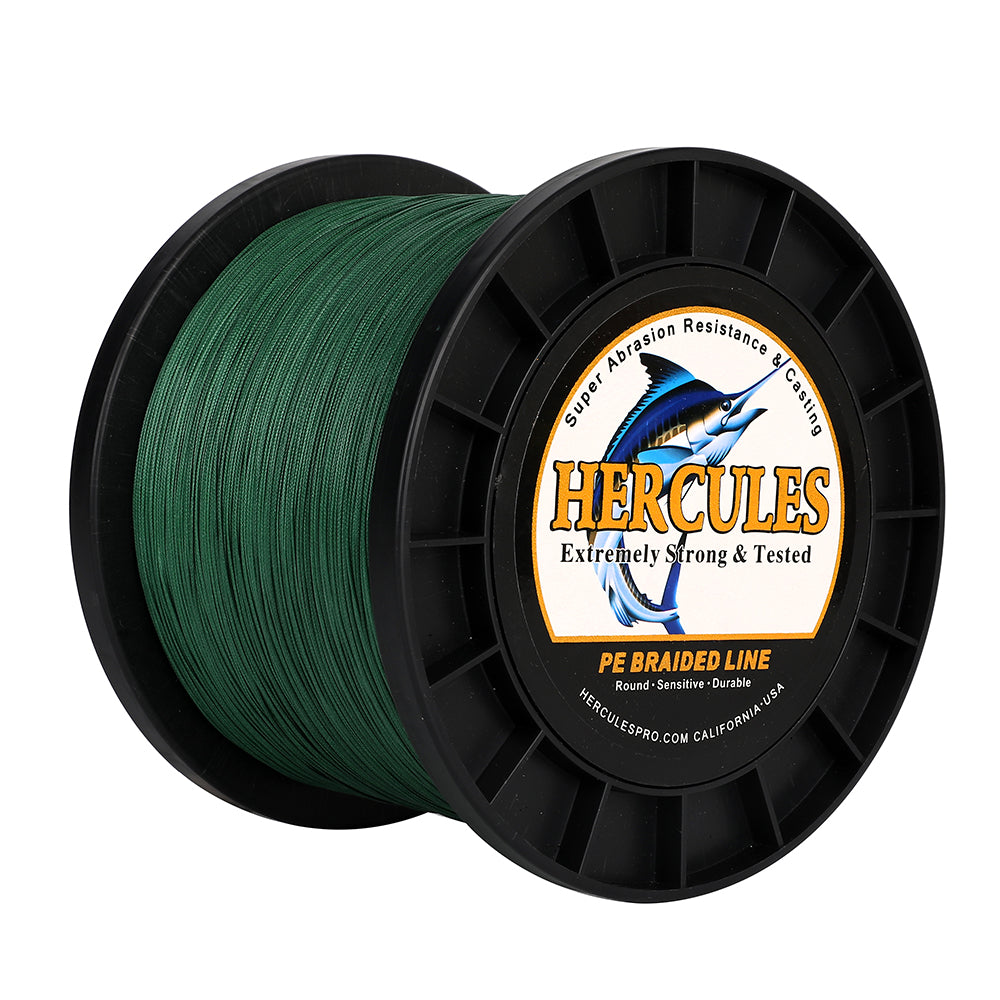 1500M 1640Yds Green 10lb-420lb HERCULES PE Braided Fishing Line 12 Strands
