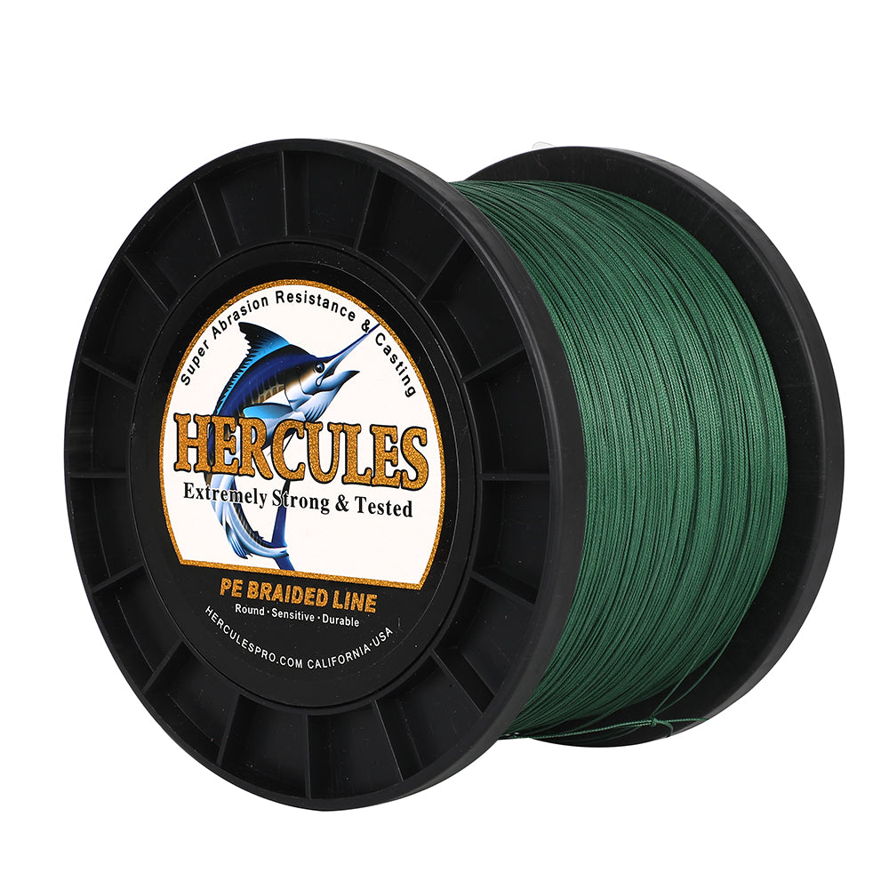 1500M 1640Yds Green 10lb-420lb HERCULES PE Braided Fishing Line 12 Strands