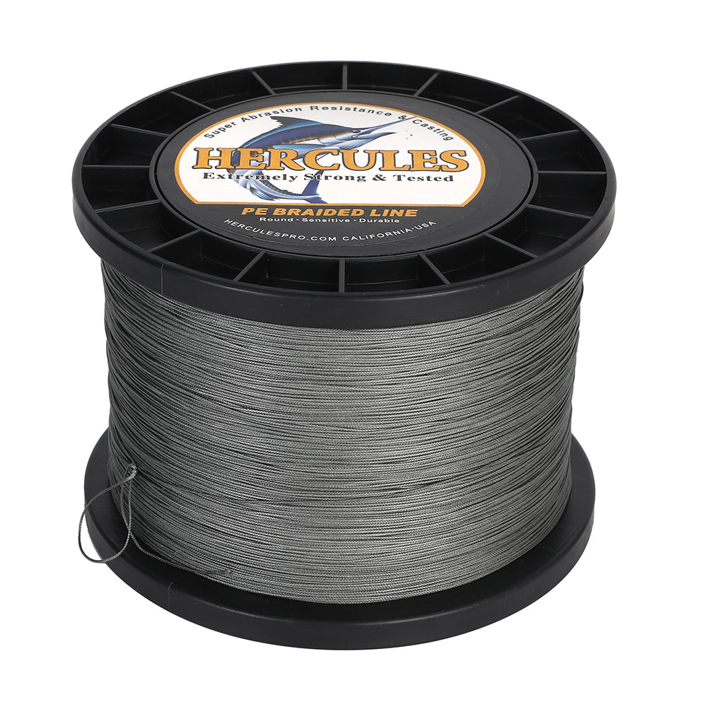 1000M 1094Yds Grey 10lb-420lb HERCULES PE Braided Fishing Line 12 Strands