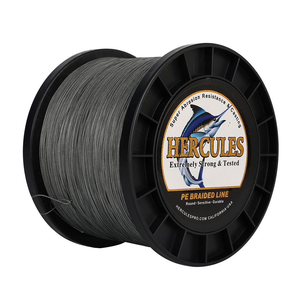 1000M 1094Yds Grey 10lb-420lb HERCULES PE Braided Fishing Line 12 Strands