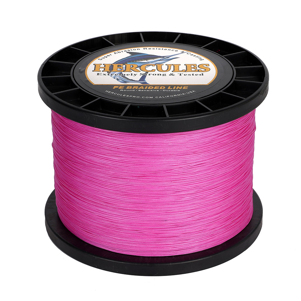 1000M 1094Yds Pink 10lb-420lb HERCULES PE Braided Fishing Line 12 Strands
