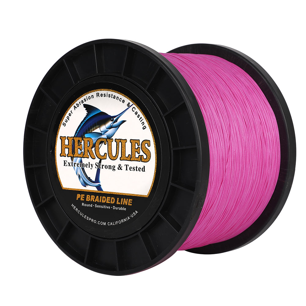 1000M 1094Yds Pink 10lb-420lb HERCULES PE Braided Fishing Line 12 Strands