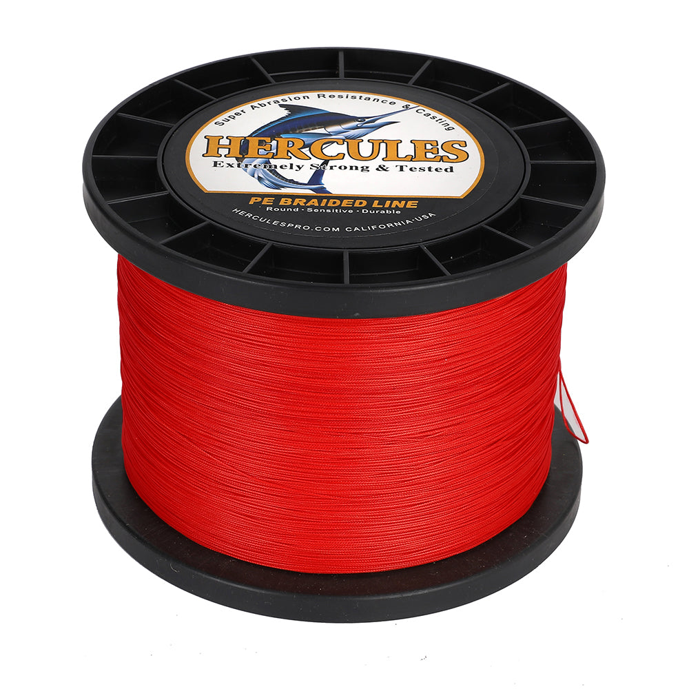 1000M 1094Yds Red 10lb-420lb HERCULES PE Braided Fishing Line 12 Strands