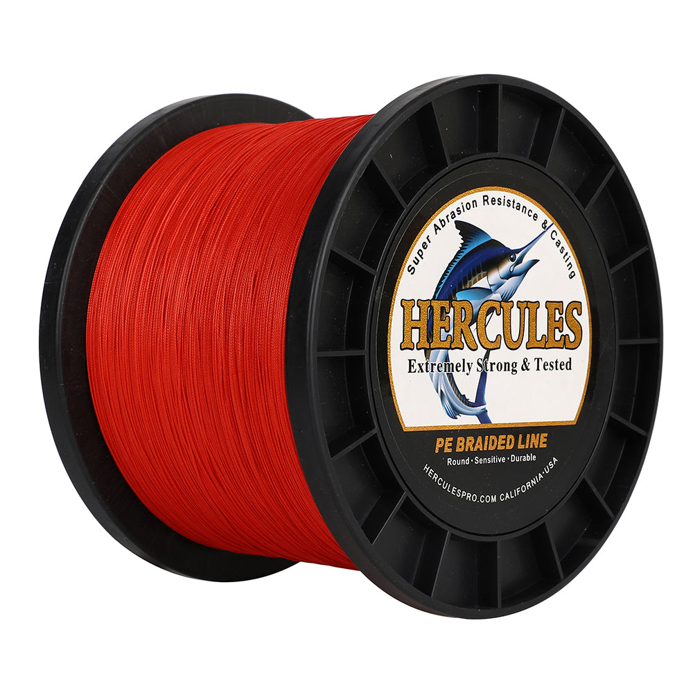 1000M 1094Yds Red 10lb-420lb HERCULES PE Braided Fishing Line 12 Strands
