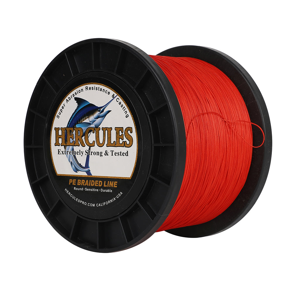 1000M 1094Yds Red 10lb-420lb HERCULES PE Braided Fishing Line 12 Strands