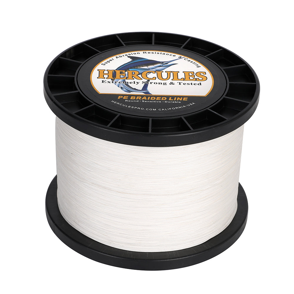 1500M 1640Yds White 10lb-420lb HERCULES PE Braided Fishing Line 12 Strands
