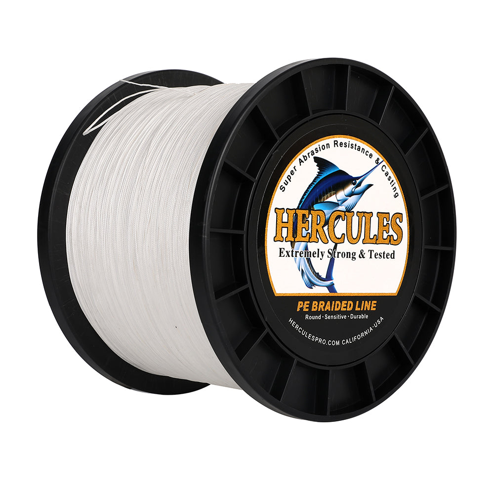 1500M 1640Yds White 10lb-420lb HERCULES PE Braided Fishing Line 12 Strands