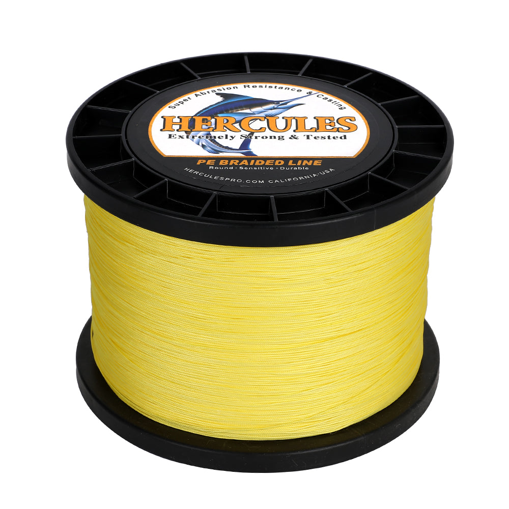 1000M 1094Yds Yellow 10lb-420lb HERCULES PE Braided Fishing Line 12 Strands