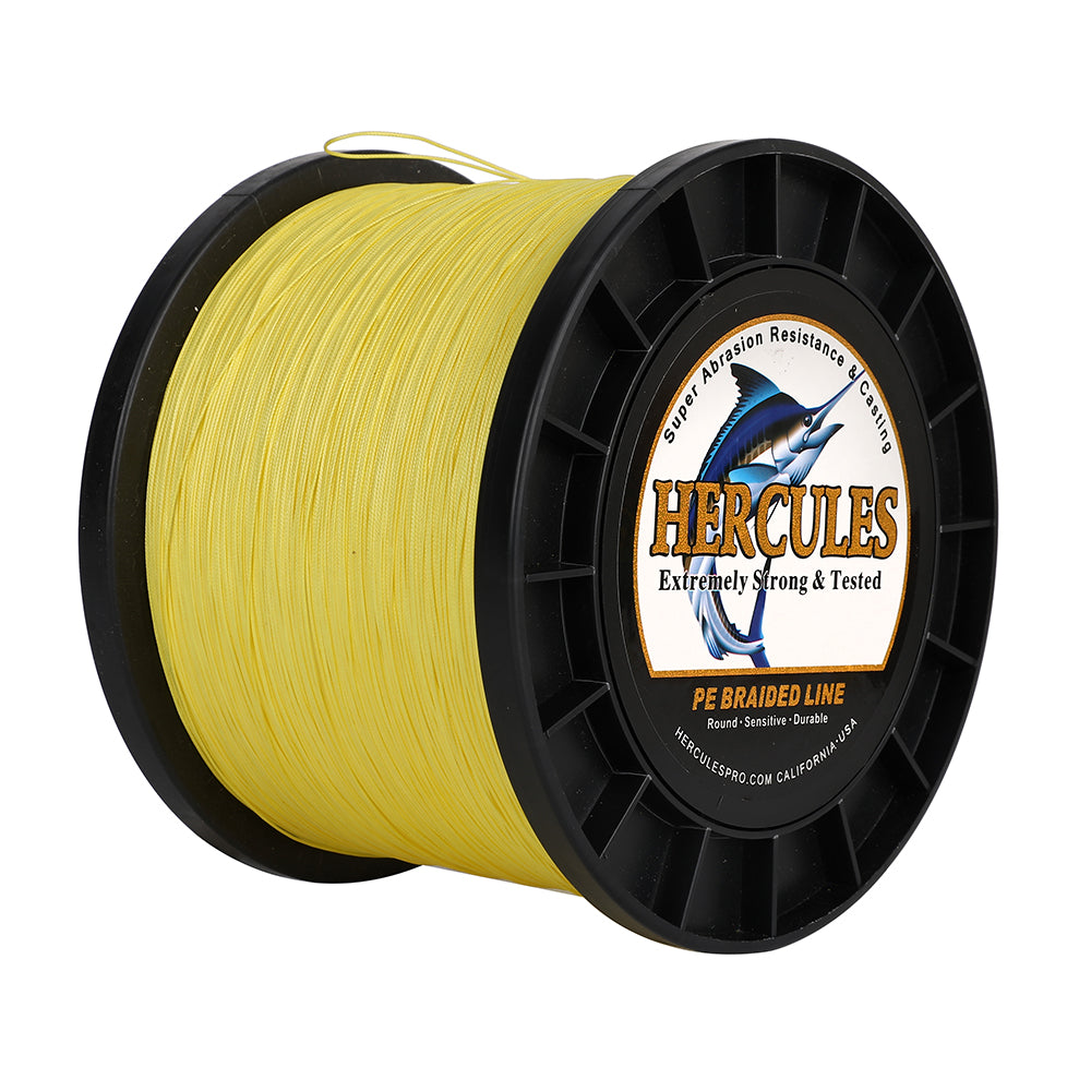 1000M 1094Yds Yellow 10lb-420lb HERCULES PE Braided Fishing Line 12 Strands
