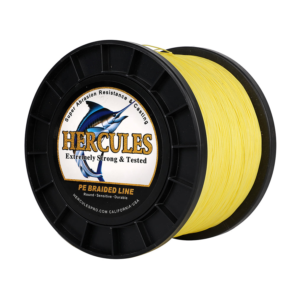 1000M 1094Yds Yellow 10lb-420lb HERCULES PE Braided Fishing Line 12 Strands