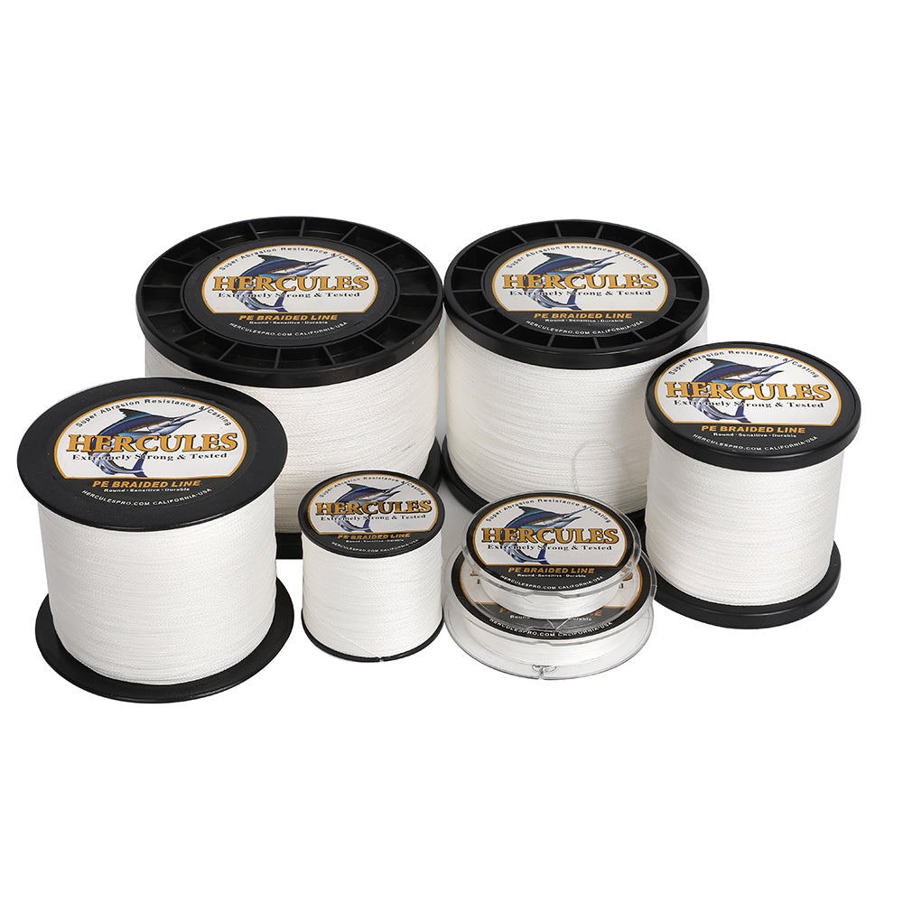 1000M 1094Yds White 6lb-100lb HERCULES PE Braided Fishing Line 4 Strands