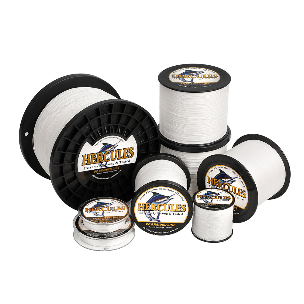 2000M 2187Yds White 10lb-200lb HERCULES PE Braided Fishing Line 8 Strands