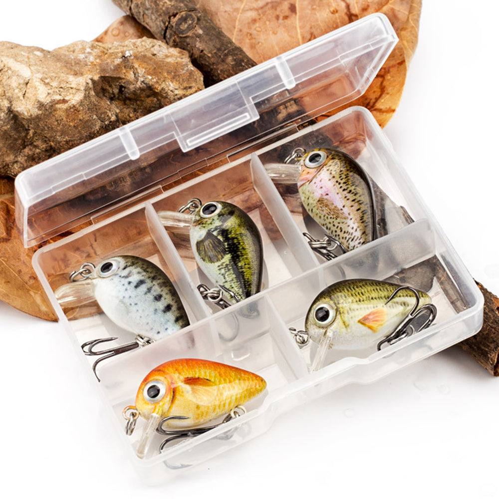 HERCULES 5 Pz/scatola Mini Crankbaits Set Esche da Pesca Esche Rigide Swimbaits Barca Oceano Topwater Esche per Trota Spigola Persico Esche da Pesca