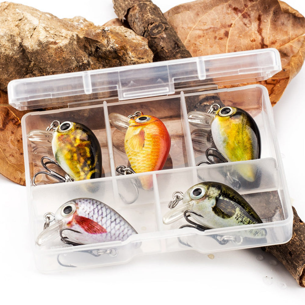 HERCULES 5 Pz/scatola Mini Crankbaits Set Esche da Pesca Esche Rigide Swimbaits Barca Oceano Topwater Esche per Trota Spigola Persico Esche da Pesca
