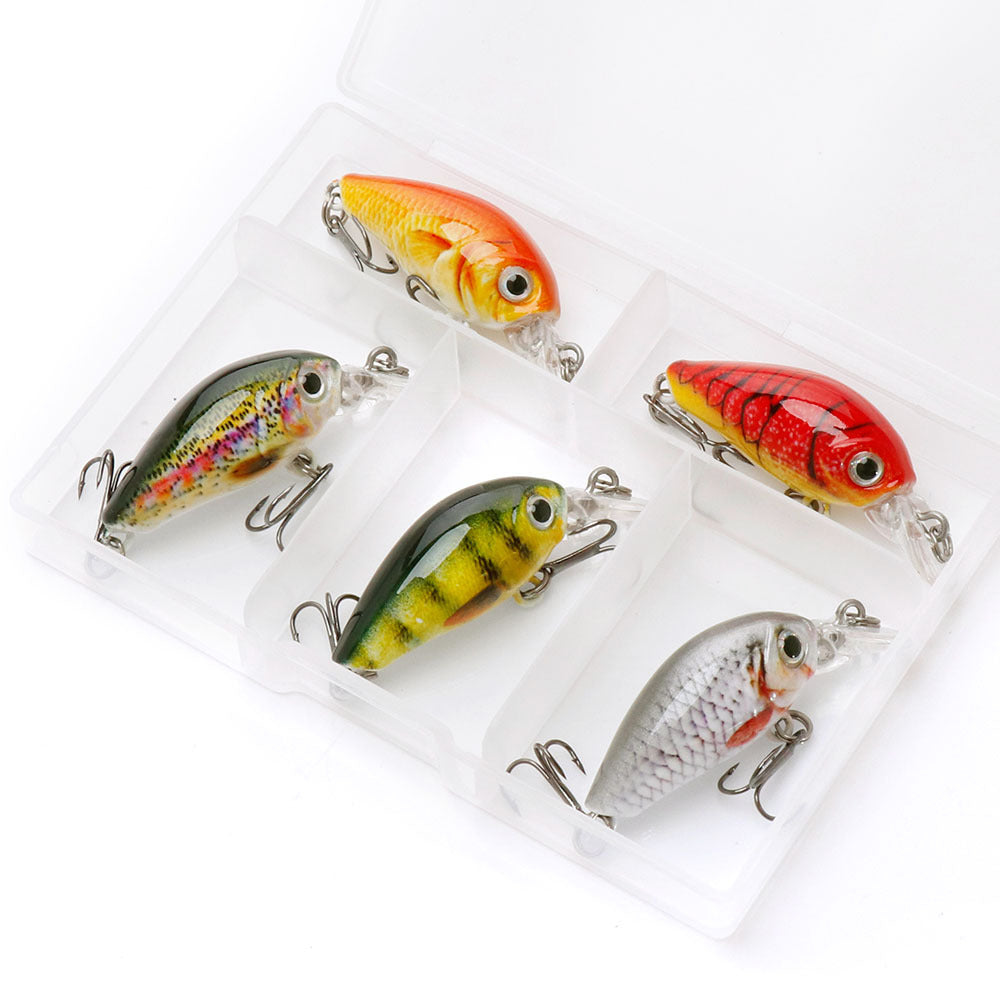 HERCULES Mini Crank Baits 4,5 cm 3,5 g 5 pezzi con scatola in PP