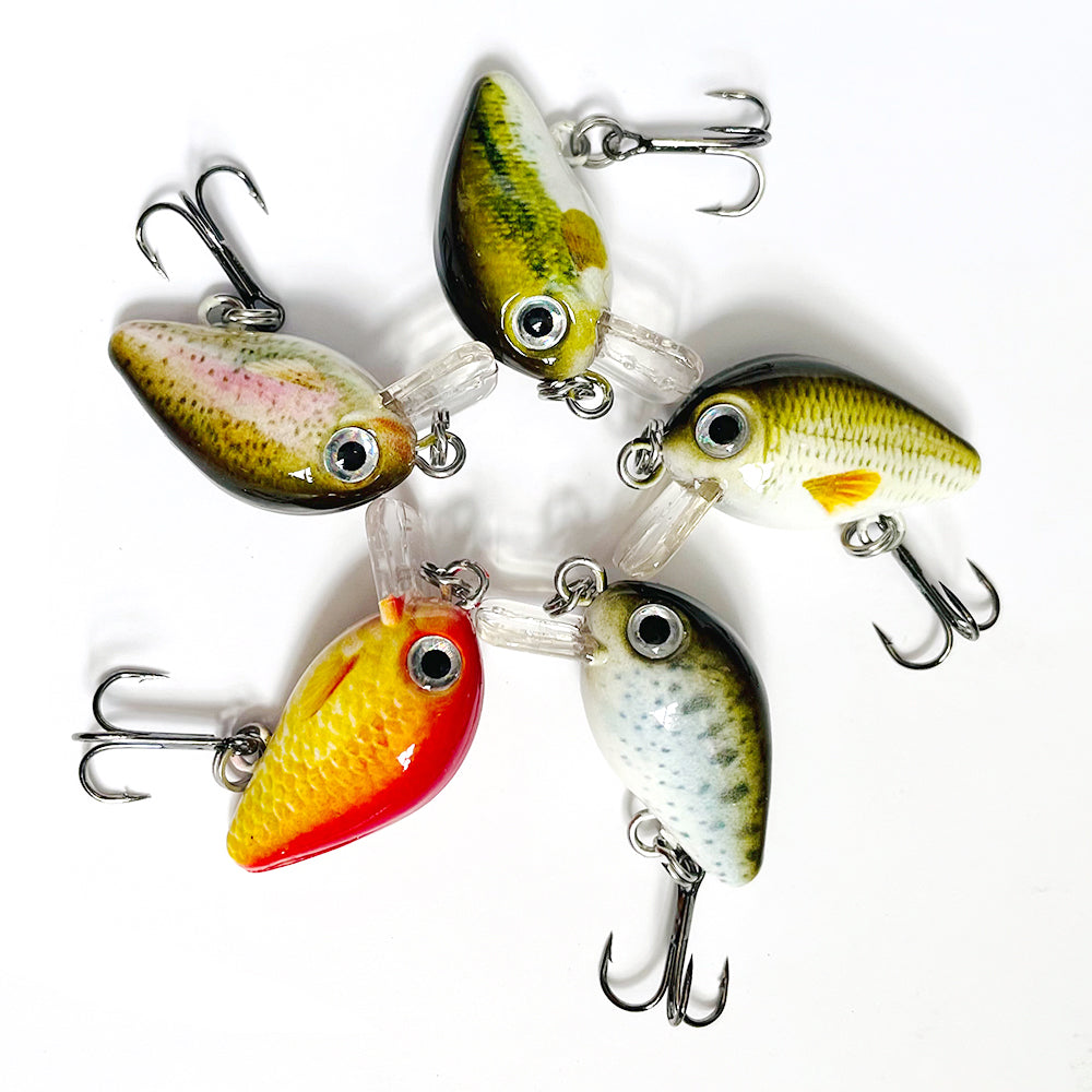  FORTIS Mini Crankbait Lures Assortment, Qty. 5, for Trout,  Bass, Pike, and Walleye : Sports & Outdoors