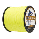 Ligne de pêche tressée HERCULES PE, jaune Fluorescent, 1000M, 1094Yds, 10lb-300lb, 8 brins
