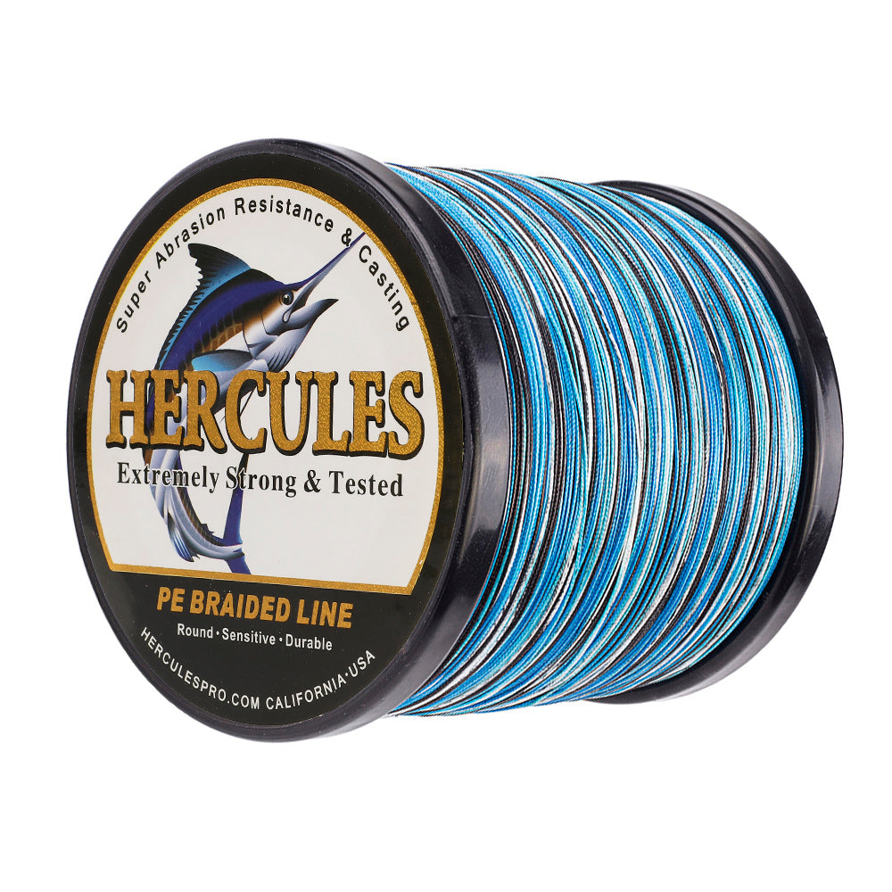 HERCULES Super Tough Braided Fishing Line 6 Pounds Test Blue Camo 6LB