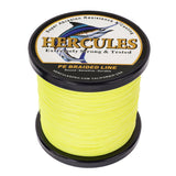 Ligne de pêche tressée HERCULES PE, jaune Fluorescent, 2000M, 2187Yds, 6lb-100lb, 4 brins