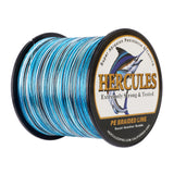 Ligne de pêche tressée HERCULES PE, 1500M, 1640Yds, bleu camouflage, 6lb-100lb, 4 brins
