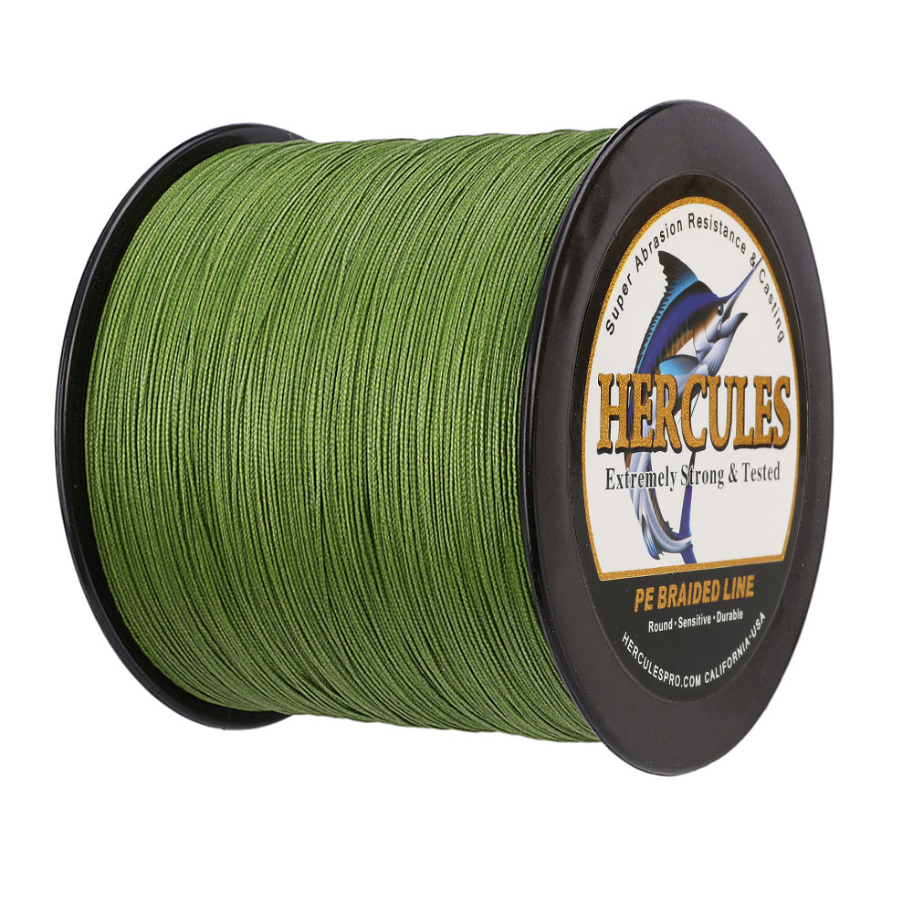 Hercules Braided Fishing Line 9 Strands 300m Braid Wire Super PE Strong  Strength Fish Line 10LB-320 LB 15 Color Multifilament Color: Yellow, Line  Number: 26