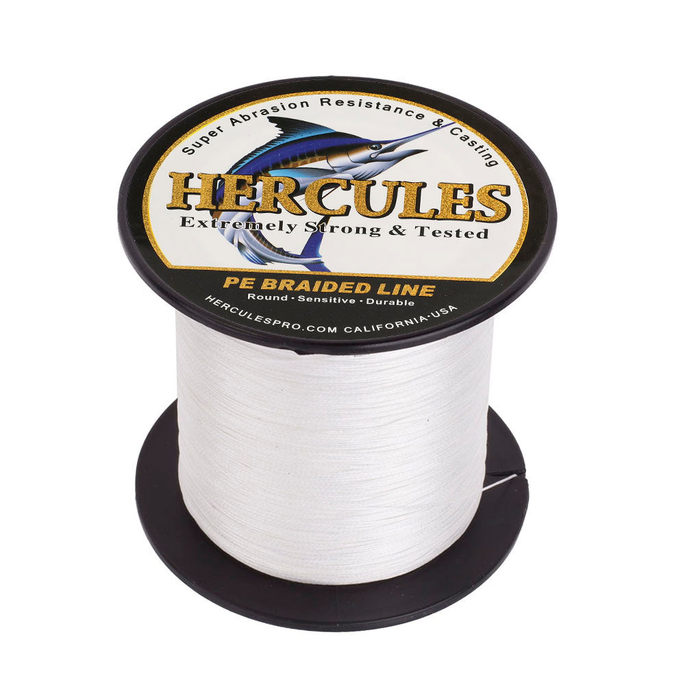 100M 109Yds White 10lb-300lb HERCULES PE Braided Fishing Line 8 Strands