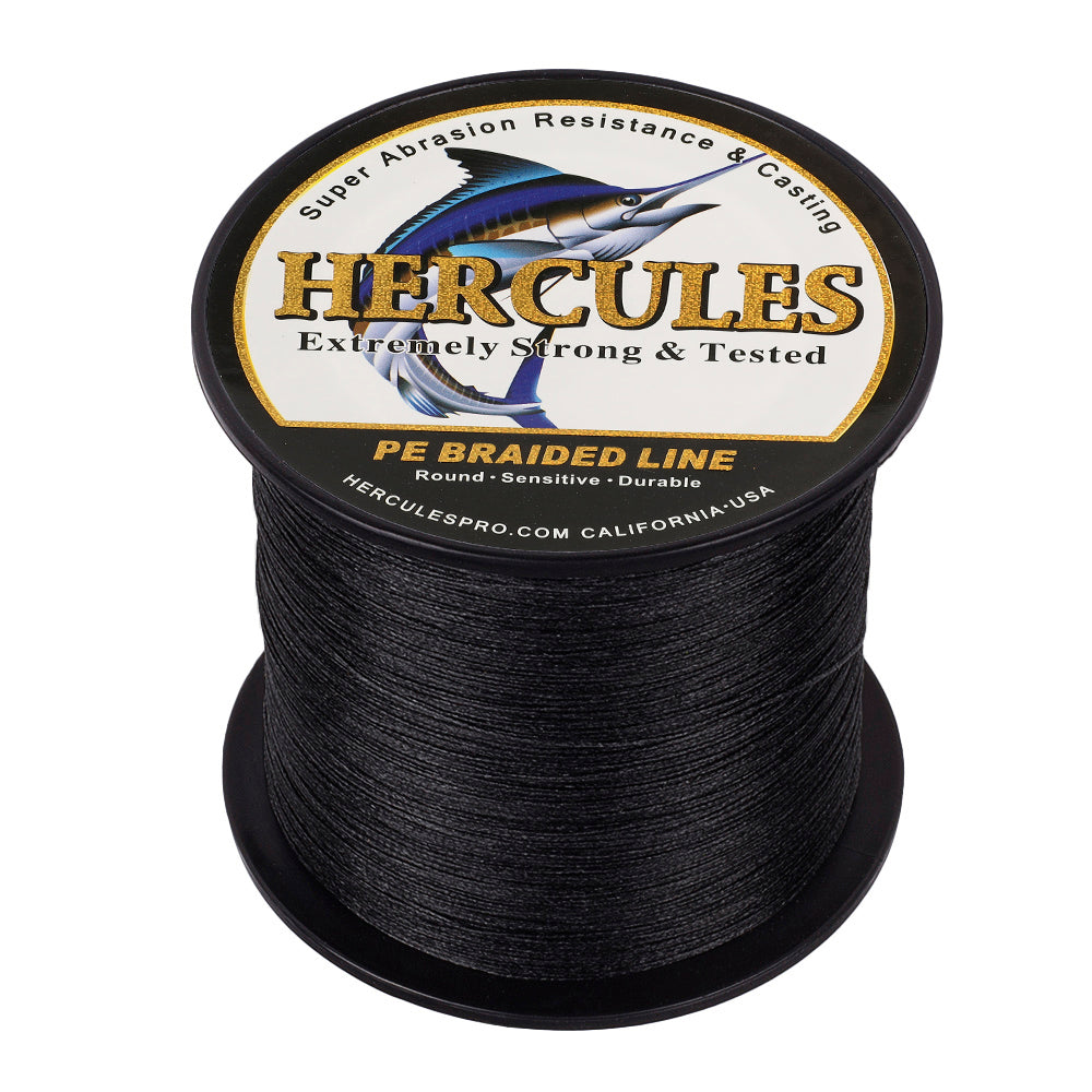 300M 328Yds Black 10lb-300lb HERCULES PE Braided Fishing Line 8 Strands