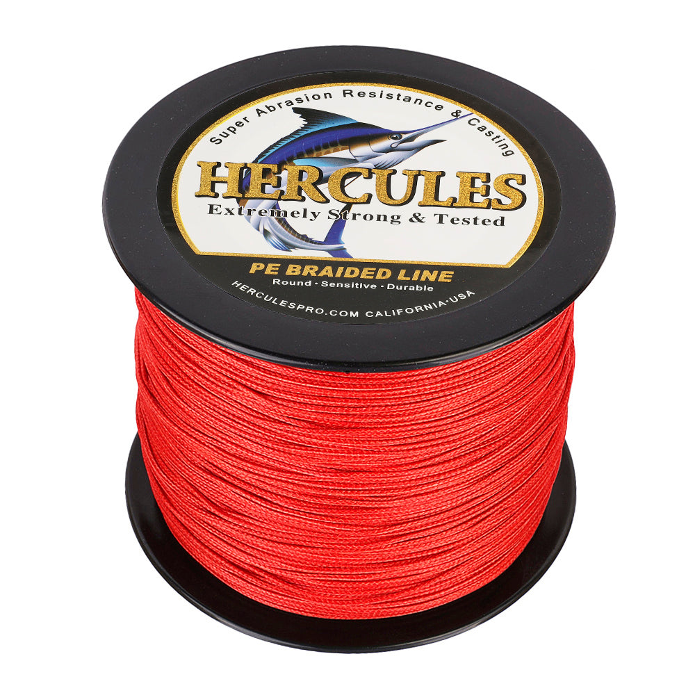 300M 328Yds Red 10lb-300lb HERCULES PE Braided Fishing Line 8 Strands