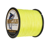 Ligne de pêche tressée HERCULES PE, jaune Fluorescent, 500M, 547Yds, 10lb-300lb, 8 brins