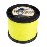 Ligne de pêche tressée HERCULES PE, jaune Fluorescent, 500M, 547Yds, 10lb-300lb, 8 brins
