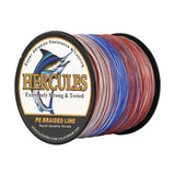 HERCULES 100M-2000M Patriotic Color 6lb-100lb PE Braided Fishing Line 4 Strands