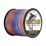 HERCULES 100M-2000M Patriotic Color 6lb-100lb PE Braided Fishing Line 4 Strands
